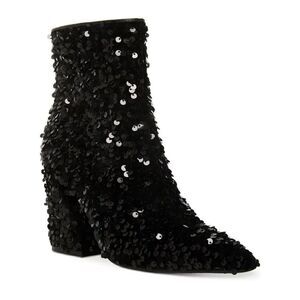 Madden Girl Womens Cody Sequined Pointed Toe Mid-Calf Boots